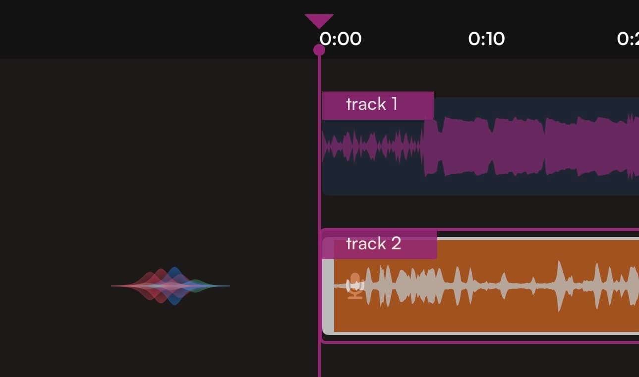 Multi-track waveform grid with tracks